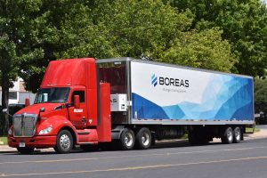 Ruan and Boreas Photo Red CNG and Boreas Trailer