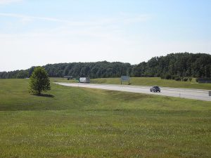 Eastern terminus of the Will Rogers Turnpike at the Oklahoma–Missouri state line