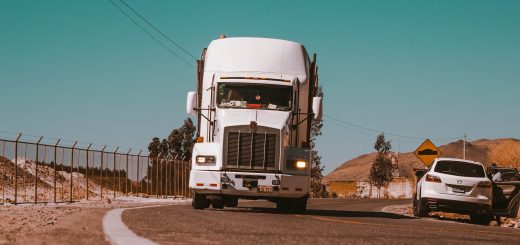 Truck on Road Turn