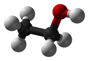 Ball-and-stick model of ethanol