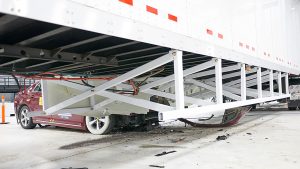 Side underride guard crash testing under carriage AngelWing
