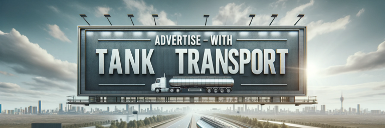 Advertise on TankTransport - Billboard with 'Advertise with Tank Transport' above highway in city