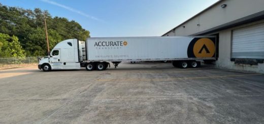 Accurate Transport Terminal with truck and trailer at dock