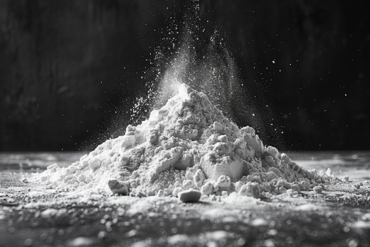 Illustration of a pile of white powder of Zinc Oxide