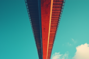 Sun casted bridge going overhead