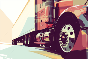 Artistic render of a Rig transporting on road