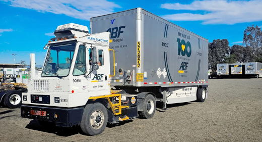 Orange EV ABF Freight Truck