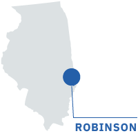 Midwest Fuel Supply Squeeze: 8 Critical Forces Driving Chicago Jet Fuel and Midwest Diesel Tightness 2 Outline map of Illinois marking the location of the Robinson refinery
