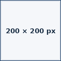 Small Sidebar - Homepage 1 Small Sidebar White 200ร200 pixel square ad placeholder with navy size text and blue border.