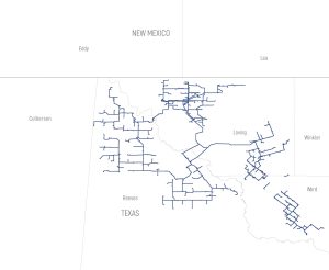 Texas Petroleum Theft Surge: 9 Critical Risks Driving a Dangerous Cargo-Tank Crackdown 2 Map of Western Midstream oil system assets across the Delaware Basin in West Texas and southeastern New Mexico.