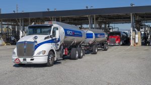 Renewable Diesel Mandate Reality Check: 7 Critical Pressures Facing U.S. Fuel Markets 17 Tanker trucks operating at Marathon Petroleum’s East Hynes terminal in Long Beach, California.