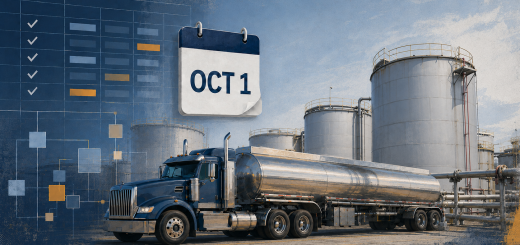 Petroleum tanker truck at a storage terminal with a compliance ledger and October 1 calendar marker
Media title: EPA RFS Deadline and 1.76 Billion RIN Exemptions