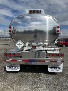 Tremcar Previews TremSmart Technology at NTTC Tank Truck Week 1 Rear view of a Tremcar tank trailer with an RVS camera mounted beside the upper lights.